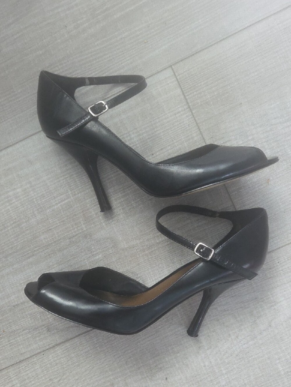 Nine West Black Peep-Toe Ankle-Strap Heels - Picture 3 of 5
